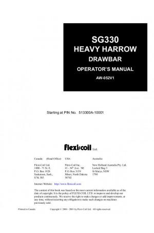 New Holland SG330 Operator`s Manual