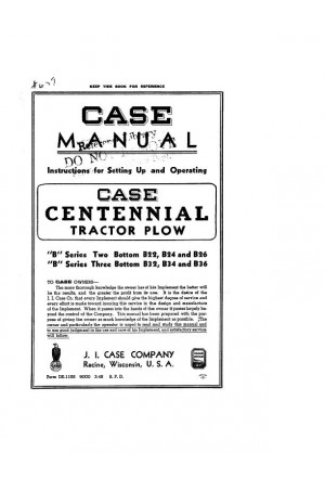 Case IH B Operator`s Manual