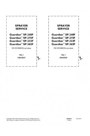 New Holland Guardian SP.240F, Guardian SP.275F, Guardian SP.333F, Guardian SP.365F Service Manual