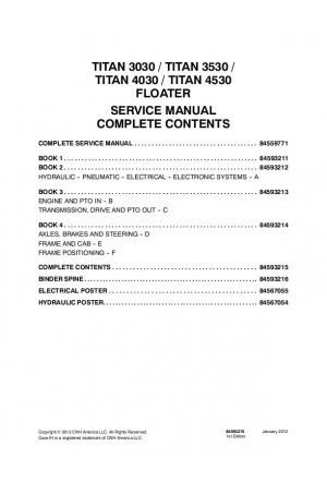Case IH Titan 3030, Titan 3530, Titan 4030, Titan 4530 Service Manual
