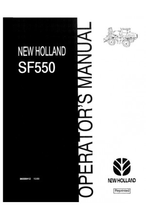 New Holland SF550 Operator`s Manual