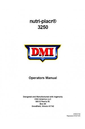 New Holland 3250 Operator`s Manual