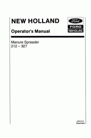 New Holland 212, 327 Operator`s Manual