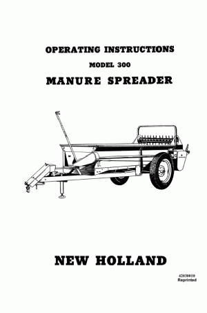 New Holland 300 Operator`s Manual