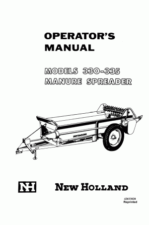 New Holland 330, 335 Operator`s Manual