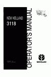New Holland 3118 Operator`s Manual