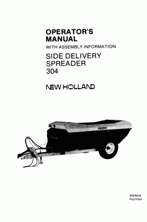 New Holland 304 Operator`s Manual
