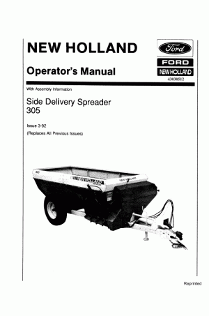 New Holland 305 Operator`s Manual