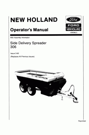 New Holland 306 Operator`s Manual