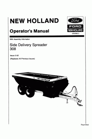 New Holland 308 Operator`s Manual