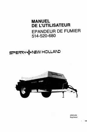 New Holland 514, 520, 680 Operator`s Manual