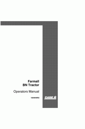 Case IH BN Operator`s Manual