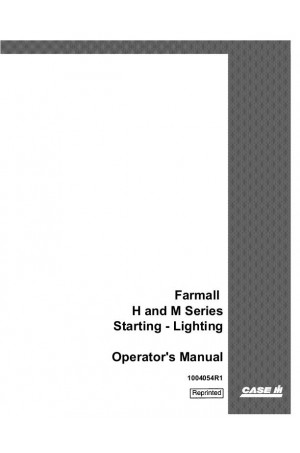 Case IH H, M Operator`s Manual