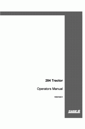 Case IH 284 Operator`s Manual