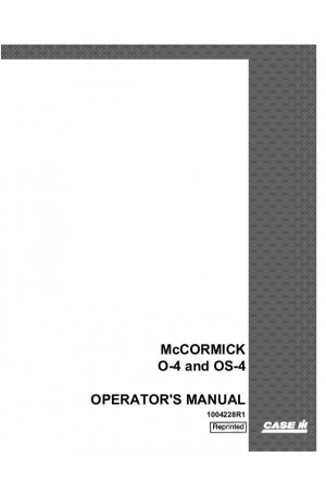 Case IH O-4, OS-4 Operator`s Manual