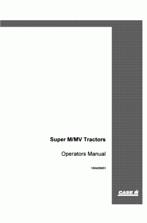 Case IH Super M, Super MV Operator`s Manual
