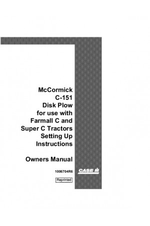 Case IH C, C-151, Super C Operator`s Manual