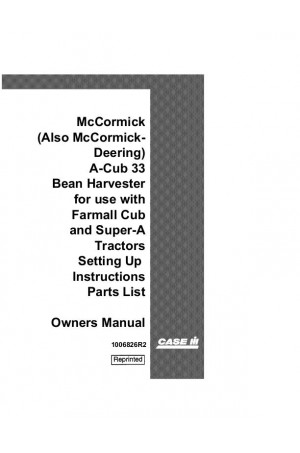 Case IH CUB-A- 33 Operator`s Manual