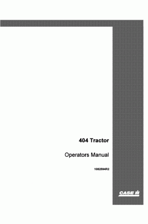 Case IH 404 Operator`s Manual