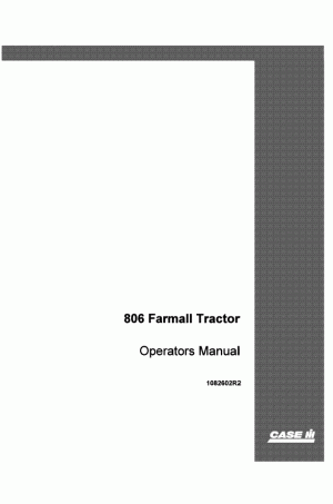 Case IH 806 Operator`s Manual