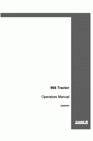 Case IH 966 Operator`s Manual