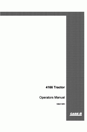 Case IH 4166 Operator`s Manual