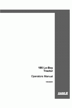 Case IH 185, CUB-185 Operator`s Manual