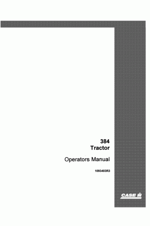 Case IH 384 Operator`s Manual