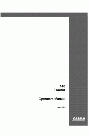 Case IH 140 Operator`s Manual