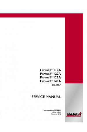 Case IH Farmall 110A, Farmall 120A, Farmall 125A, Farmall 140A Service Manual