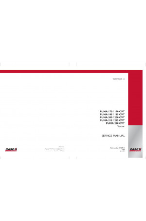 Case IH Puma 170, Puma 170 CVT, Puma 185, Puma 185 CVT, Puma 200, Puma 200 CVT, Puma 215, Puma 215 CVT, Puma 230 CVT Service Manual