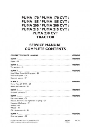 Case IH Puma 170, Puma 185, Puma 200, Puma 215, Puma 230 Service Manual