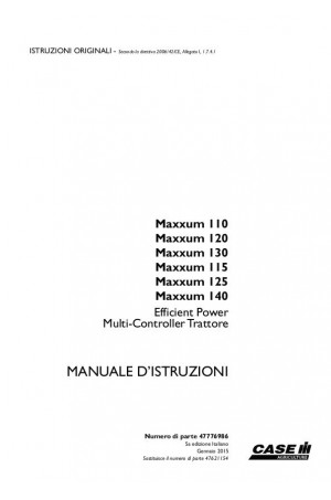 Case IH Maxxum 110, Maxxum 115, Maxxum 120, Maxxum 125, Maxxum 130, Maxxum 140 Operator`s Manual