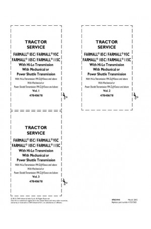 Case IH Farmall 105C, Farmall 115C, Farmall 85C, Farmall 95C Service Manual