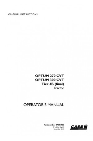 Case IH Optum 270, Optum 300 Operator`s Manual