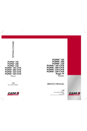 Case IH Puma 185, Puma 185 CVX, Puma 200, Puma 200 CVX, Puma 220, Puma 220 CVX, Puma 240 CVX Service Manual