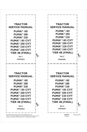 Case IH Puma 185, Puma 185 CVT, Puma 200, Puma 200 CVT, Puma 220, Puma 220 CVT, Puma 240 CVT Service Manual