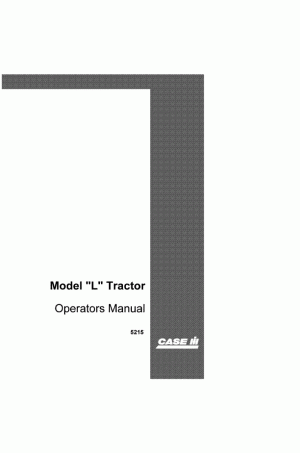 Case IH L Operator`s Manual