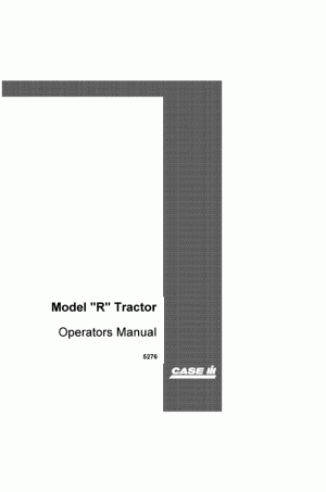 Case IH R Operator`s Manual