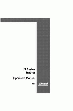 Case IH S, SC Operator`s Manual