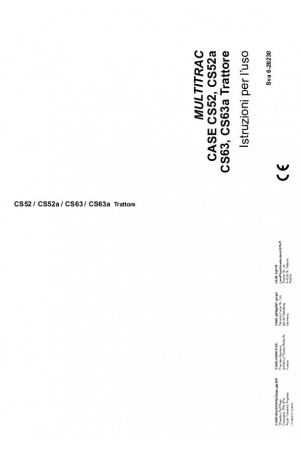 Case IH CS52, CS52a, CS63, CS63a Operator`s Manual