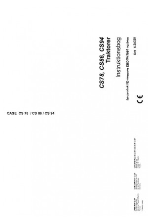 Case IH CS78, CS78a, CS86a, CS94a Operator`s Manual