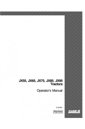 Case IH JX55, JX65, JX75, JX85, JX95 Operator`s Manual