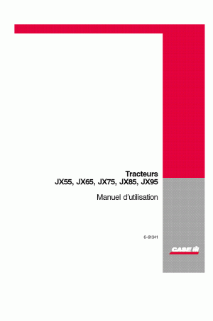 Case IH JX55, JX65, JX75, JX85, JX95 Operator`s Manual