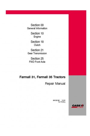 Case IH Farmall 31, Farmall 35 Service Manual
