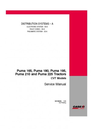 Case IH Puma 165, Puma 180, Puma 195, Puma 210, Puma 225 Service Manual