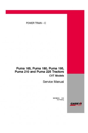 Case IH Puma 165, Puma 180, Puma 195, Puma 210, Puma 225 Service Manual