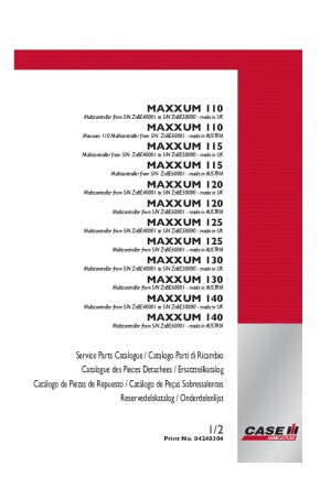 Case IH Maxxum 110, Maxxum 115, Maxxum 125, Maxxum 130, Maxxum 140 Parts Catalog