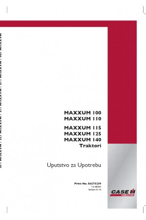 Case IH Maxxum 100, Maxxum 110, Maxxum 115, Maxxum 125, Maxxum 140 Operator`s Manual