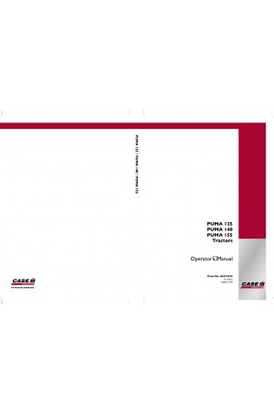 Case IH 125, 140, 155, Puma 125, Puma 140, Puma 155 Operator`s Manual